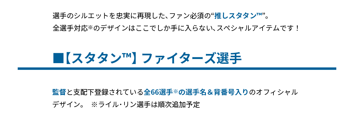 監督+全66選手対応！選手名+背番号+シルエット入りスタタン