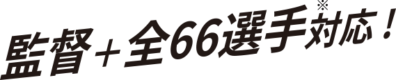 監督＋全66選手対応！